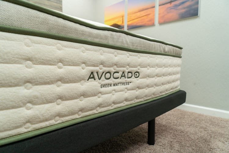 Close up of the Avocado Green mattress