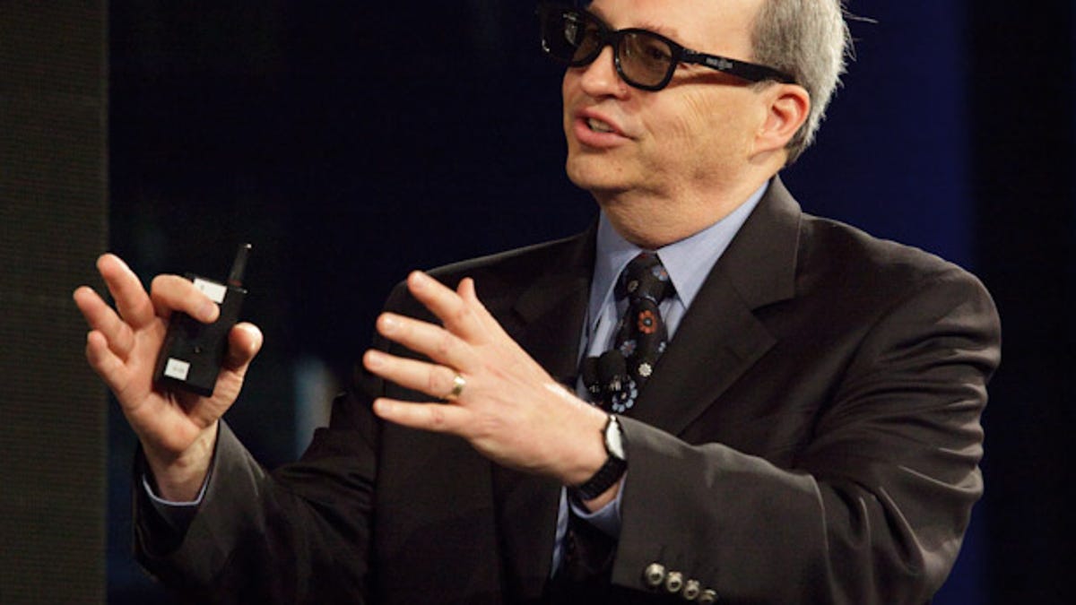 Intel CTO Justin Rattner, wearing his 3D glasses.