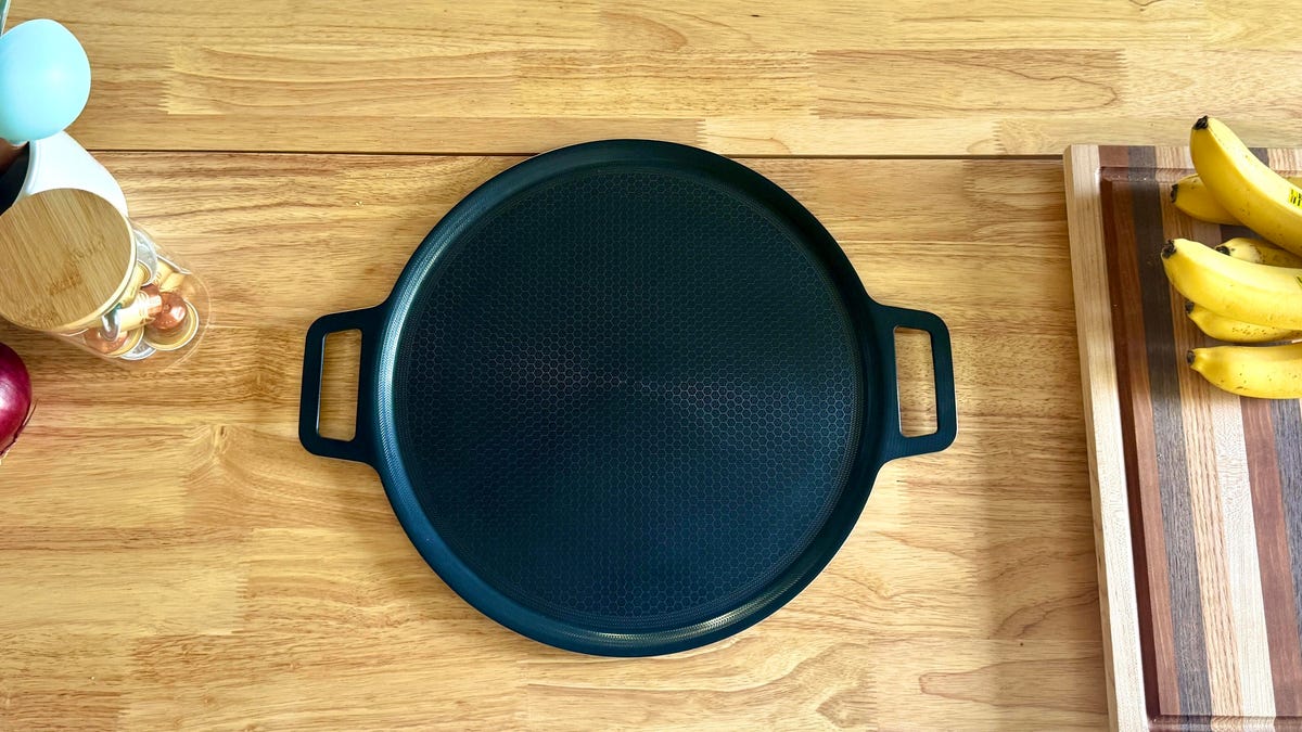 hexclad pizza steel on a kitchen counter