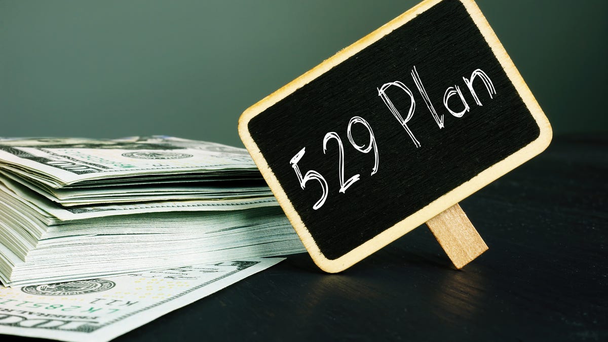 529 Plan written on a blackboard next to a pile of money
