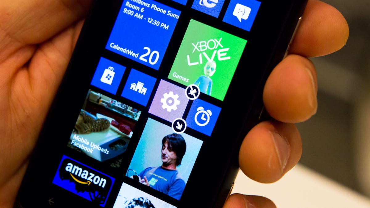 Windows Phone 7.8 start screen