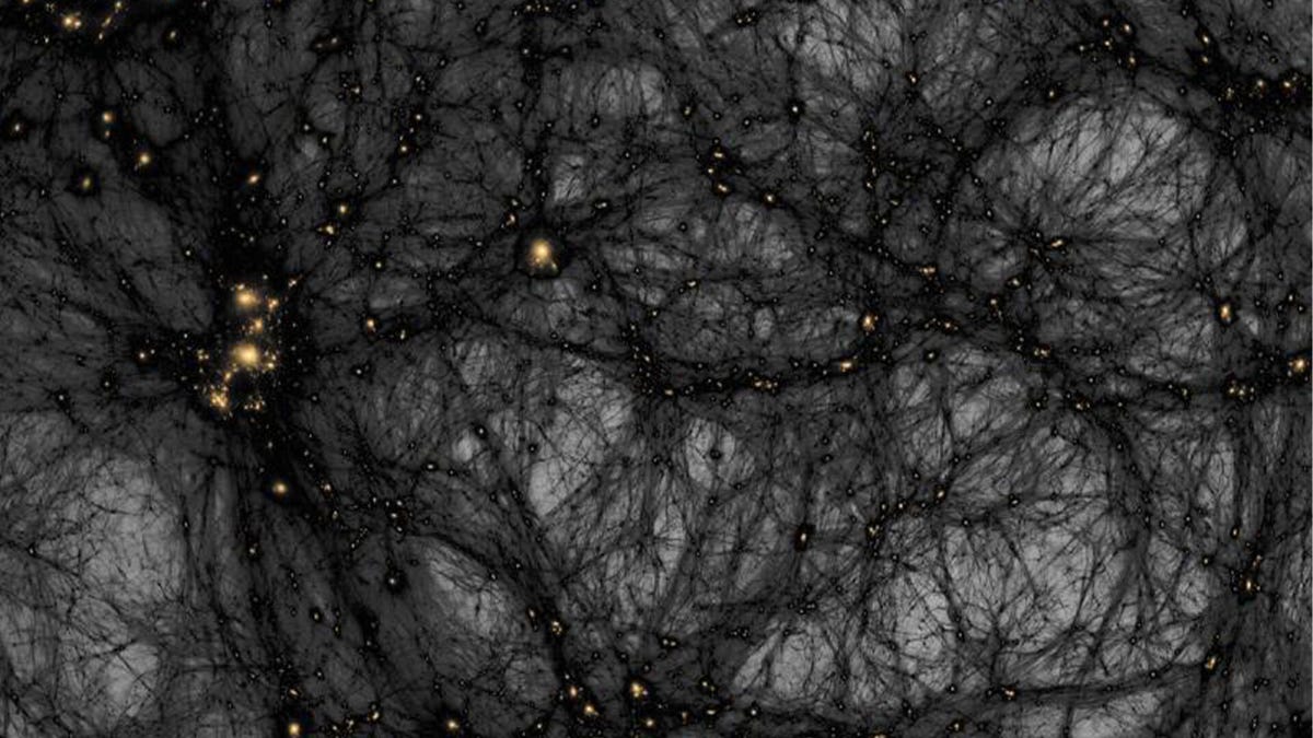A depiction of dark matter as though it were visible