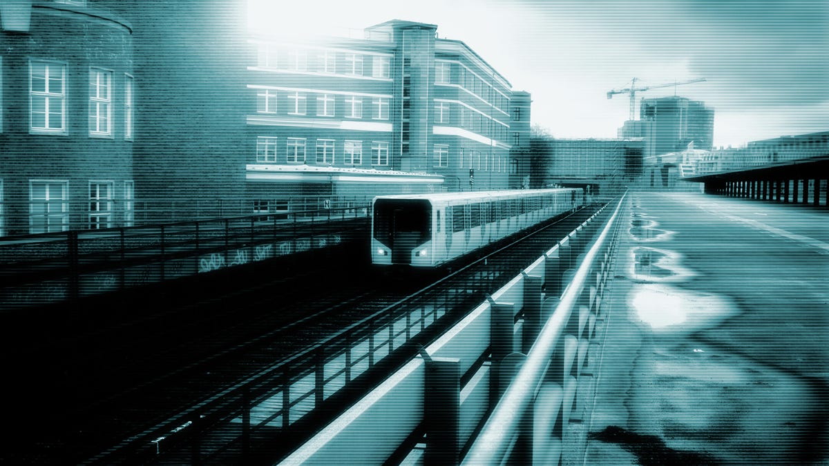 Incoming subway train