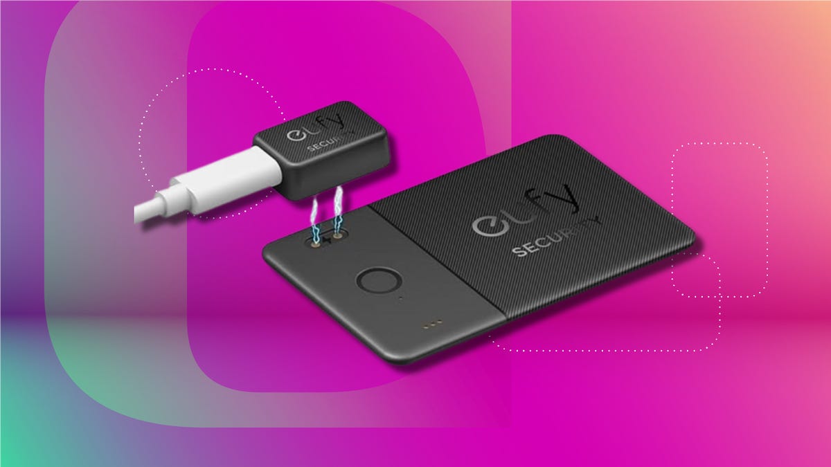 eufy Security SmartTrack Card against CNET's commerce background.