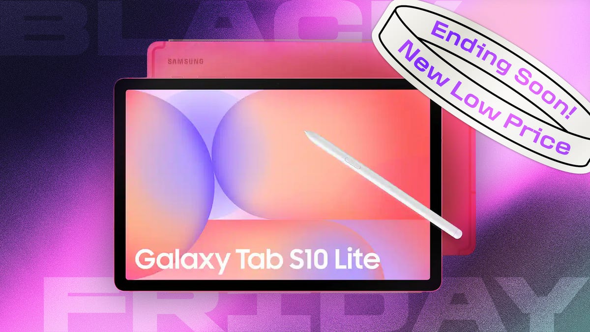 Samsung tablet on a CNET background.