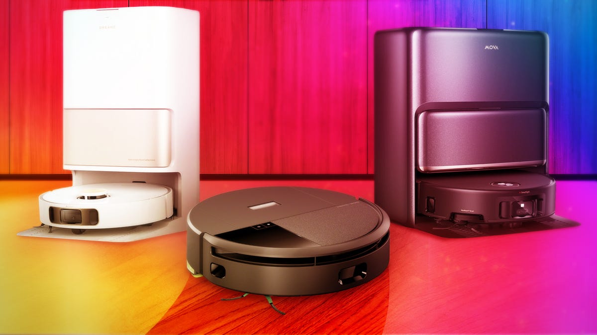 Three robot vacuums