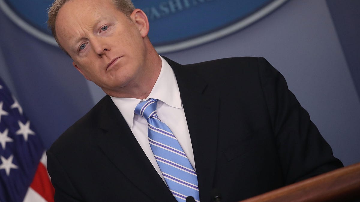 White House Press Secretary Sean Spicer Holds Daily Briefing Without TV Coverage