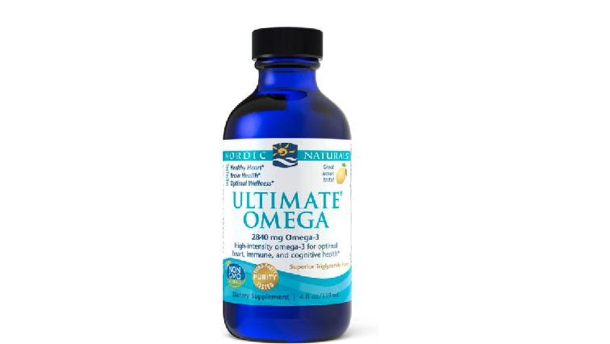 Bottle of Nordic Naturals Liquid Omega-3 supplement