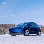 Tesla Model Y on ice