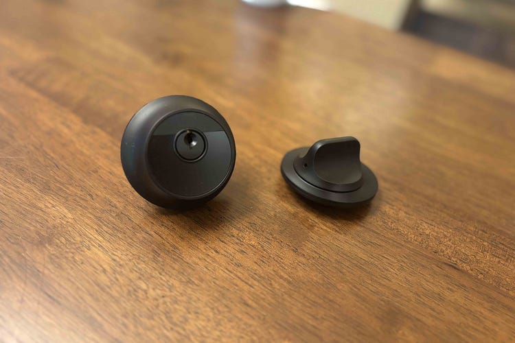 An installed Level Lock Pro on a wooden table. 