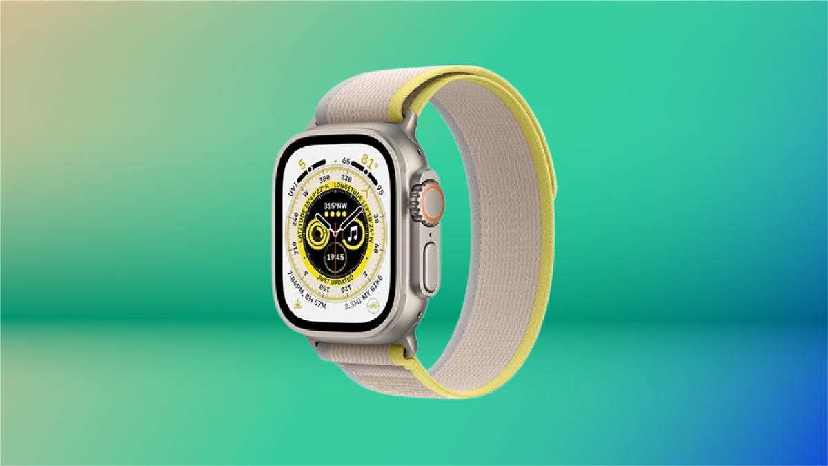 Apple Watch Ultra with Yellow Ocean Band