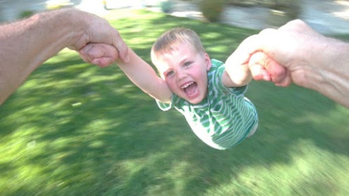 A picture of Sebastian Thrun's son, Jasper, taken with Project Glass glasses.