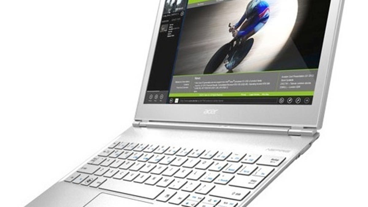 Acer's Aspire S7 notebook should arrive with Windows 8 this fall.