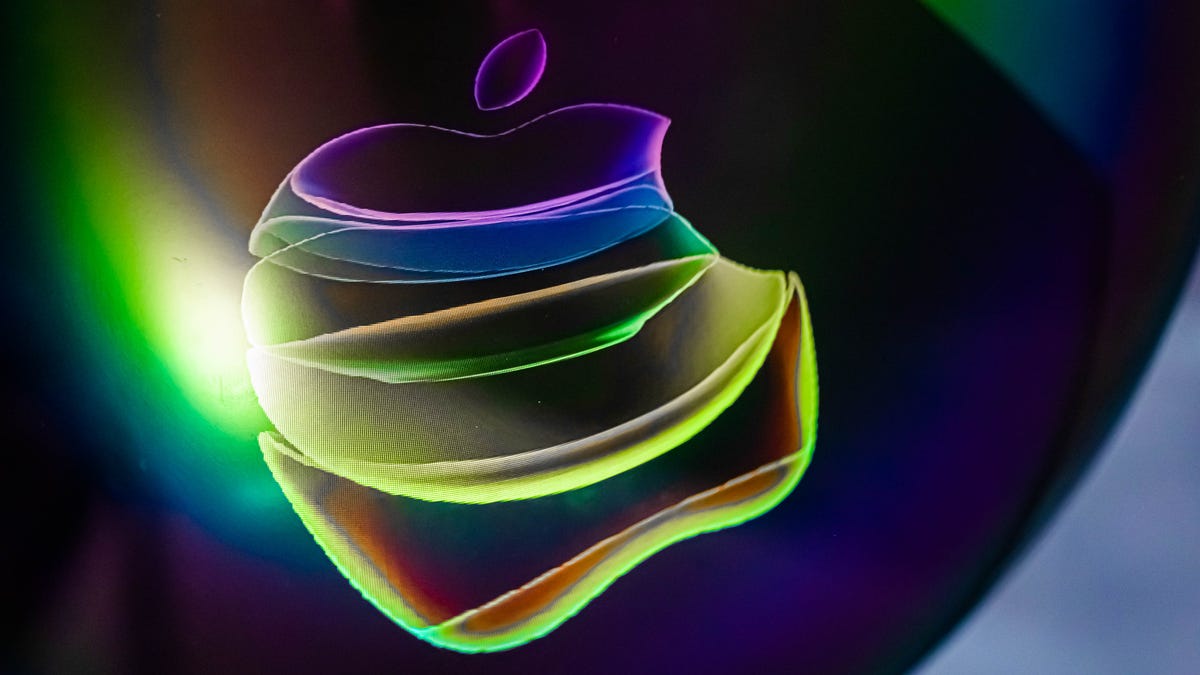 Colorful, stylized rendering of Apple's logo