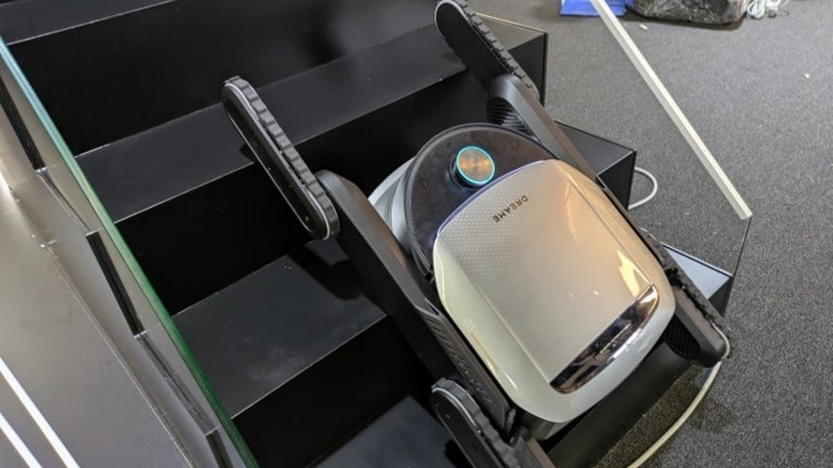 The Cyber X climbing a staircase