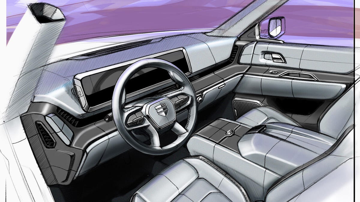 Lordstown Motors Endurance electric truck interior sketch