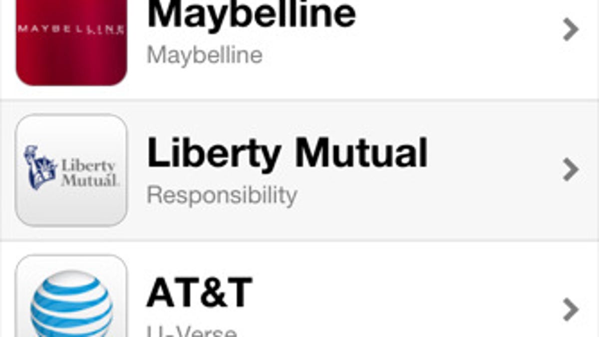 Apple's iAd Gallery application.