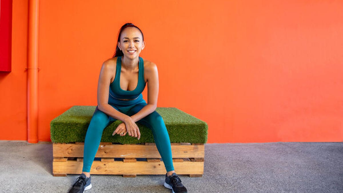 Woman resting after a workout
