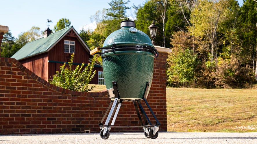Large Big Green Egg in the driveway