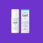 Curel moisturizer on a purple background