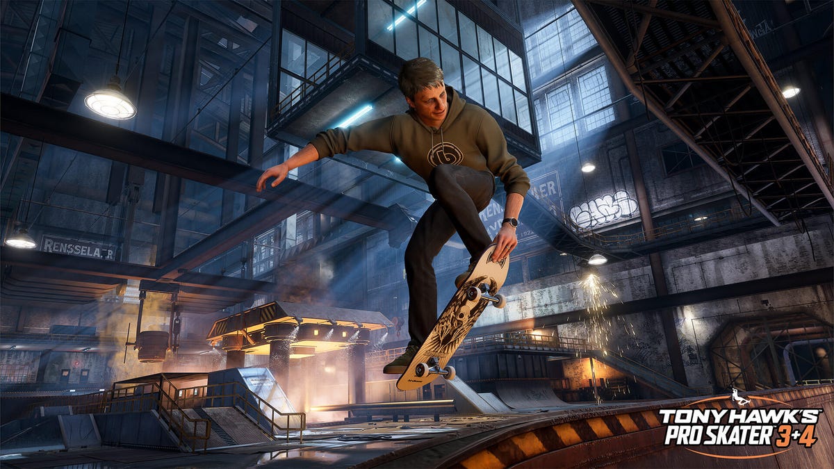 Tony Hawk jumping on his skateboard in tony hawk pro skater 3+4