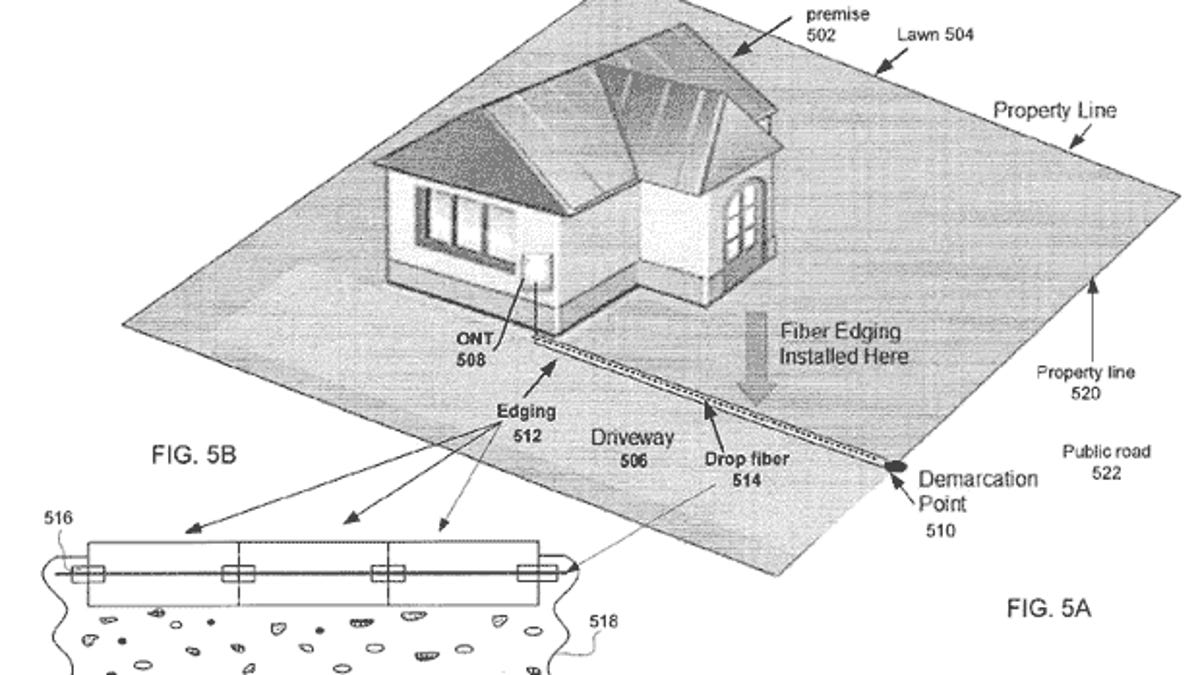 Google's patent application covers ideas to lower the cost of bringing high-speed fiber-optic networks to houses.