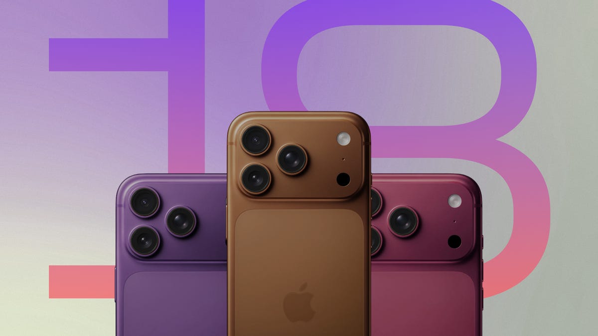 A mock-up of burgundy, purple and brown versions of the iPhone 18 Pro. These are colors Apple could launch.