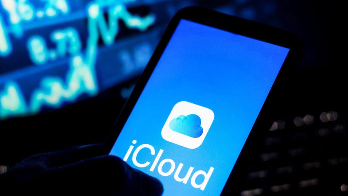 iCloud logo on a smartphone