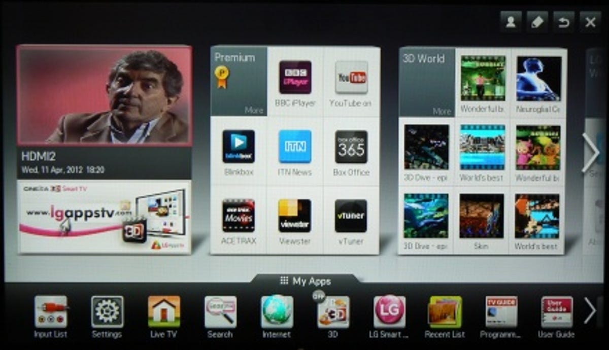 LG 42LM660T user interface