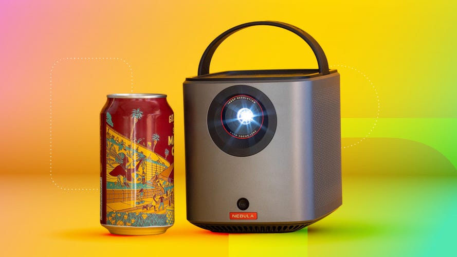 Anker Nebula Mars 3 Air next to a soda can