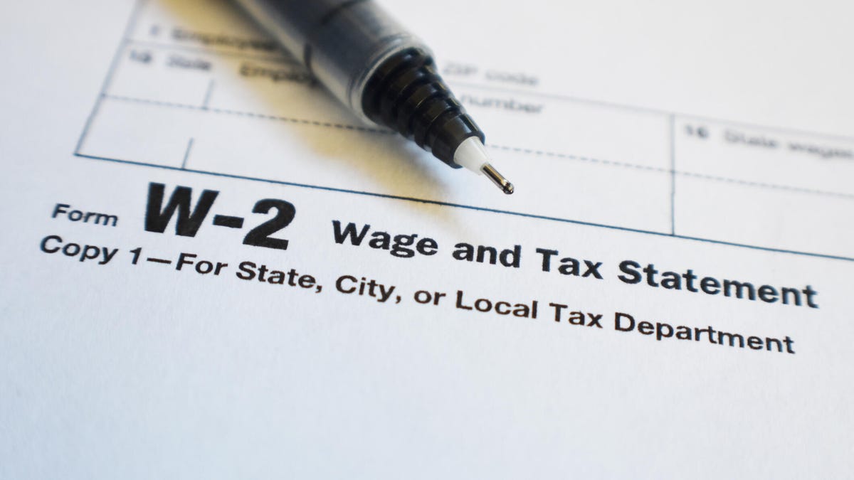 close-up of w-2 tax form