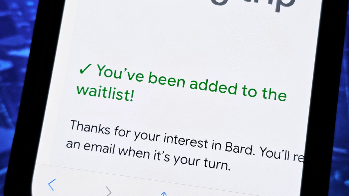 Waitlist page for Google Bard