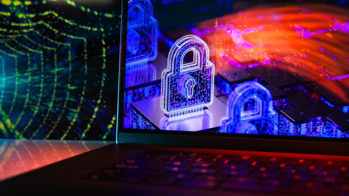 Antivirus security software on a laptop