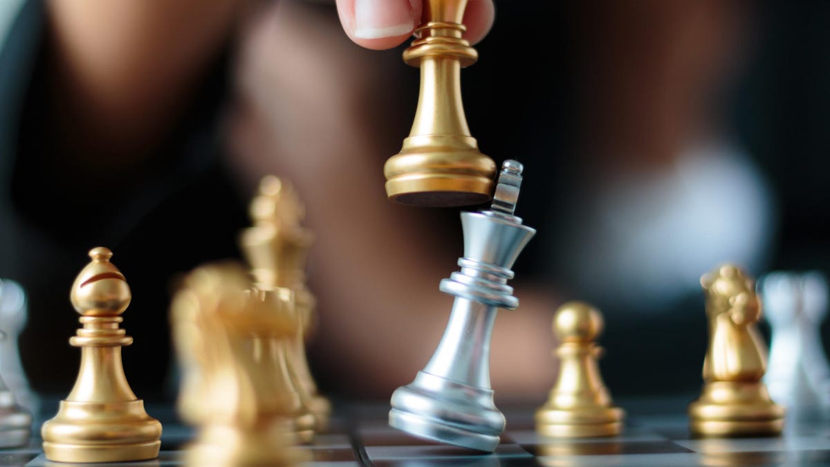 Close-Up Of Chess Pieces