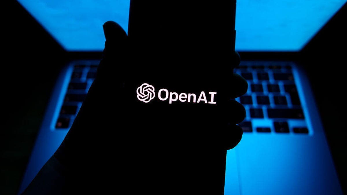 OpenAI logo is displayed on a mobile phone screen for illustration photo.