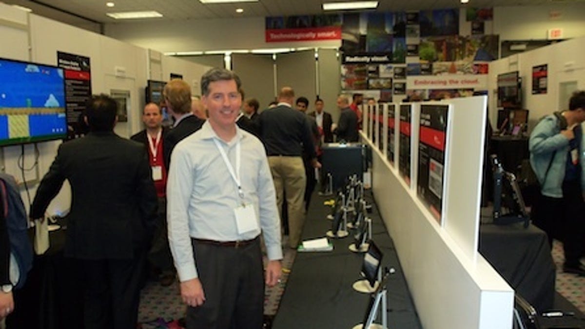 Bill Crean, an OMAP product marketing manager at TI, demonstrated Windows 8 Explorer running on its OMAP4470 ARM processor.