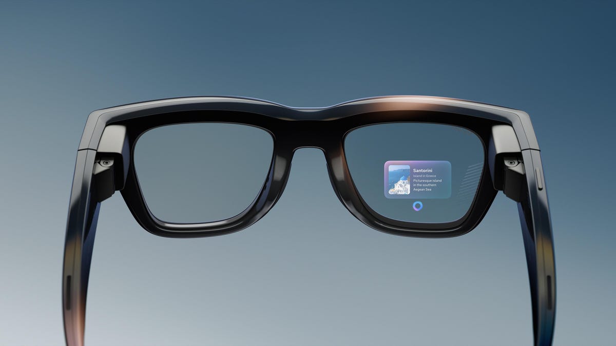 Meta Ray-Ban Display glasses showing display floating in one eye