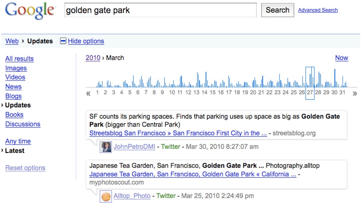 Google search Twitter