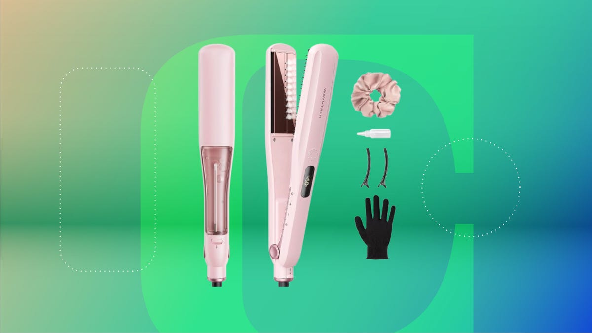 Wavytalk hair styling tools on a CNET background.