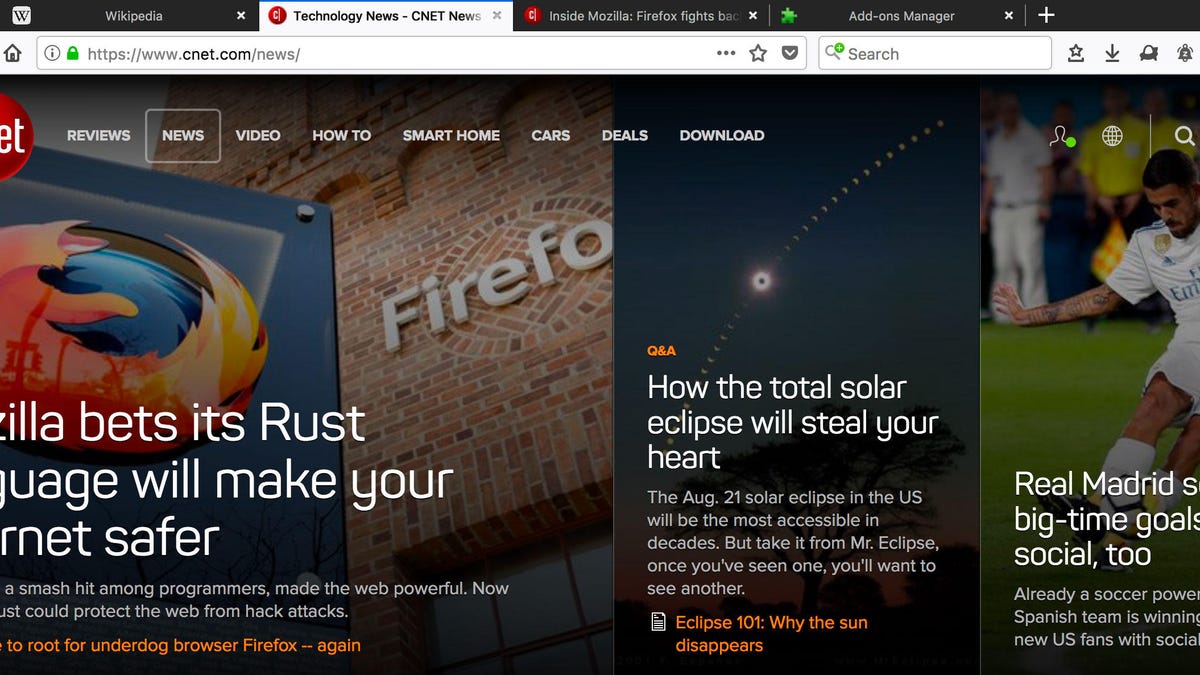 Firefox is dropping its ornamental curvy tabs in favor of faster-performing but plainer rectangles atop the website view.