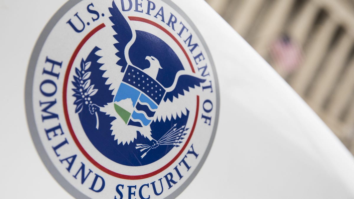 The Department of Homeland Security logo is seen on a law enforcement vehicle in Washington DC. US Department of Homeland Security Secretary Kirstjen Nielsen said Tuesday that terrorists will turn to blogs, chat rooms and encrypted chat apps to keep spreading their message online.