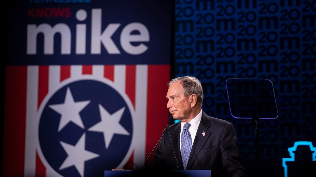 Mike Bloomberg at a campaign rally