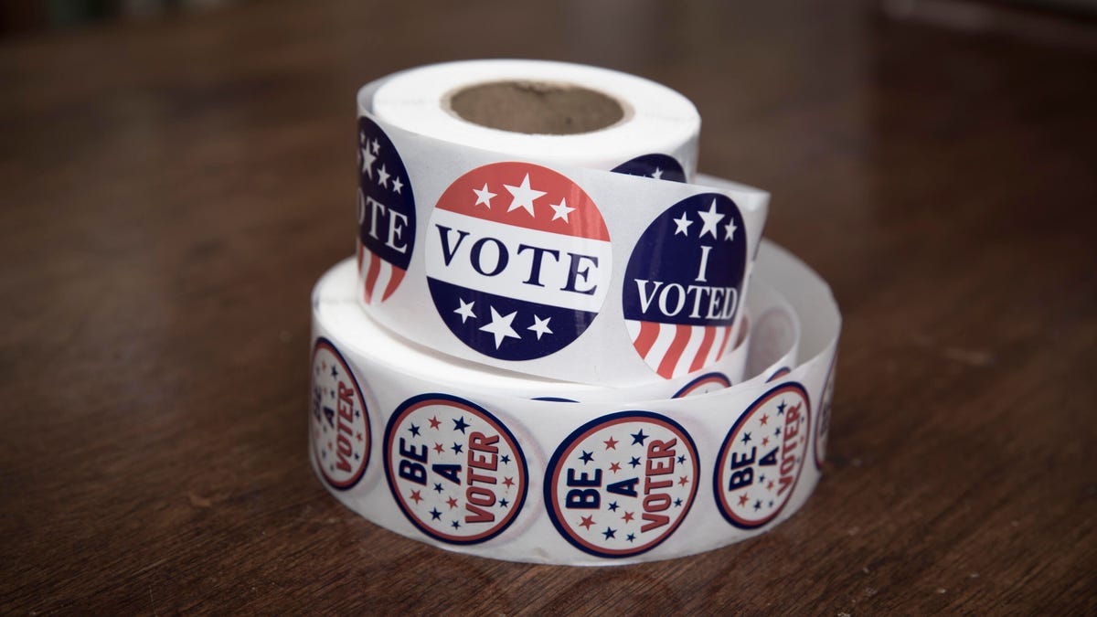 A roll of voting stickers