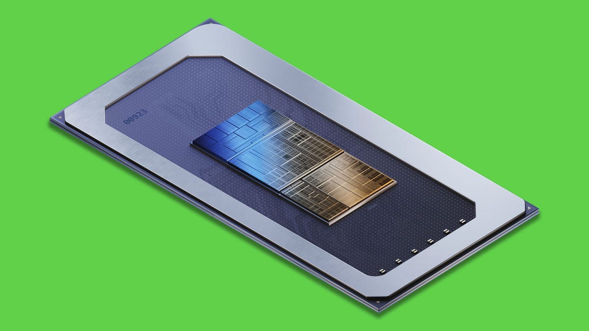 A computer rendering of Intel's Meteor Lake processor