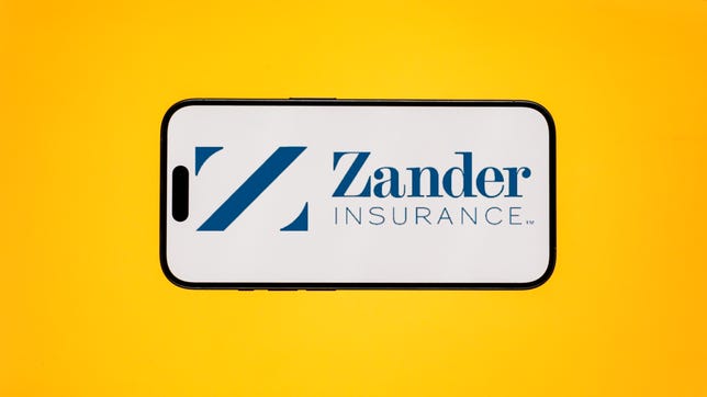 Zander Insurance logo displayed on a phone
