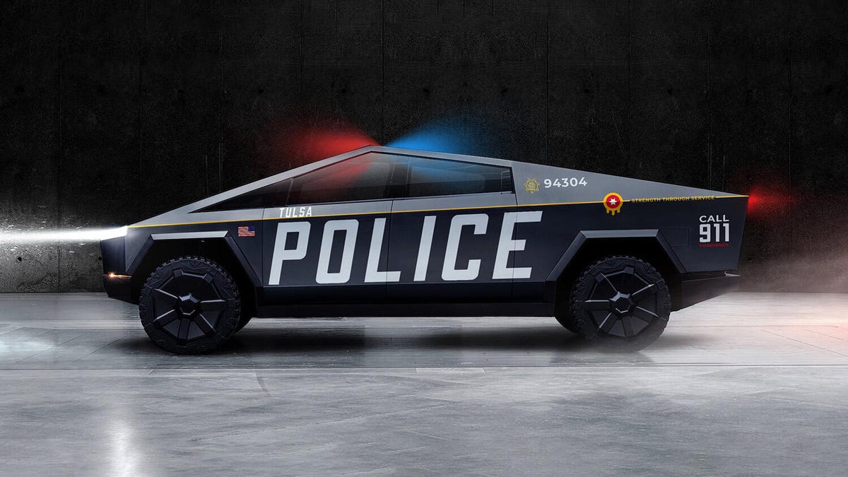 Tesla Cybertruck Tulsa PD livery