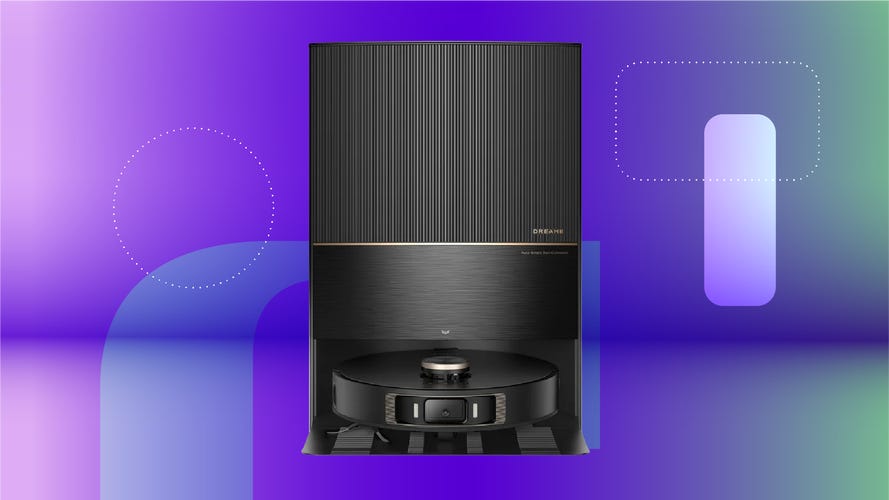 The Dreame X40 Ultra on a colorful background