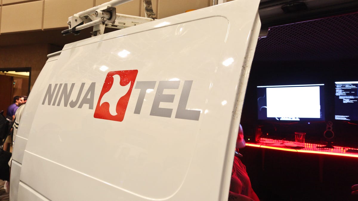 Hackers built their own GSM network at Defcon and distributed customized Android phones with fun apps.