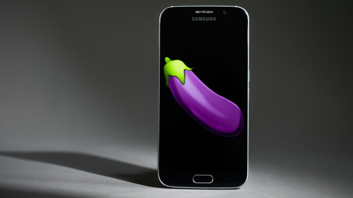 Phone eggplant emoji