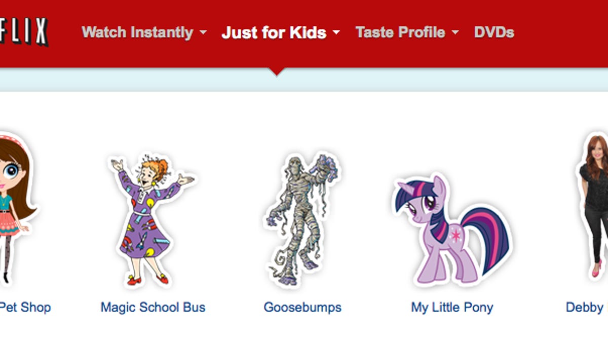 Netflix's Just for Kids section